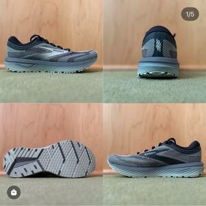 Brooks Mens (mens 8.5) Revel 7 Gray Cushioned Running Shoes, New W/out Box